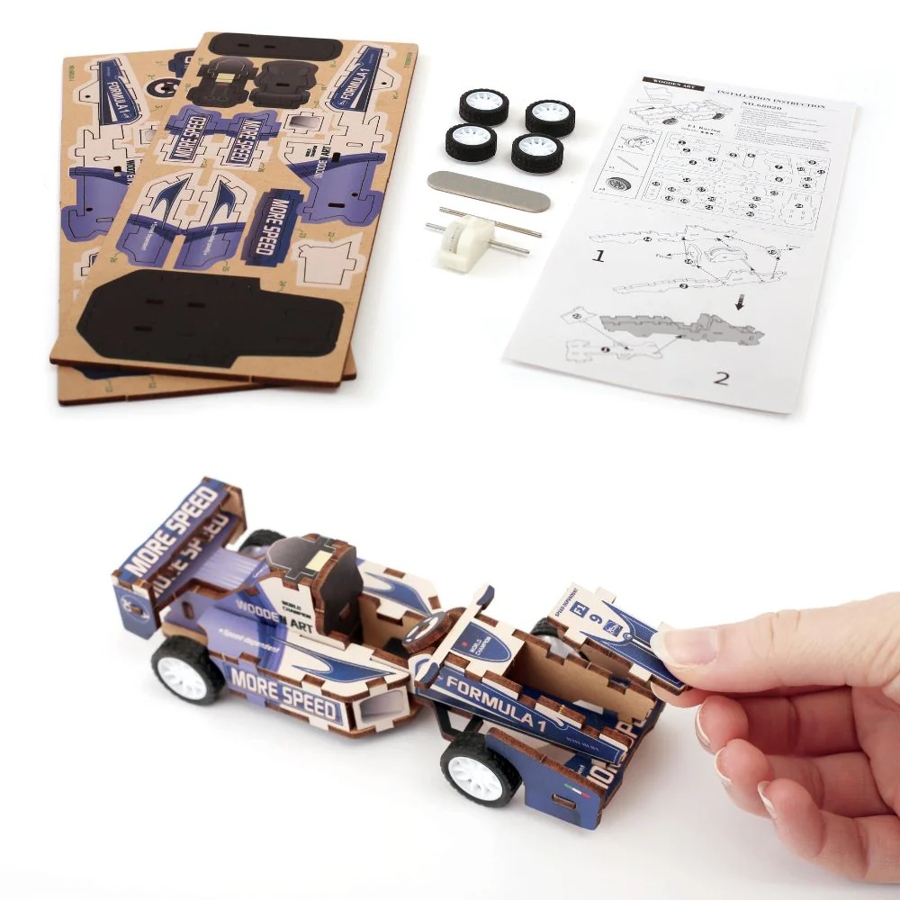 Build Your Own Formula 1 Wooden 3D Model - actually drives! - Image 4