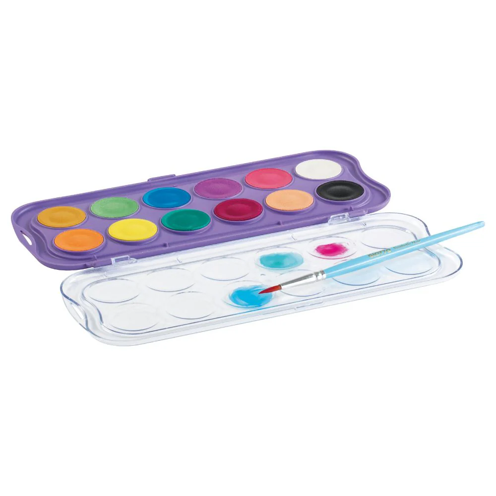 Giotto Box of 12 Mini Candy Colour Watercolour Paints – Compact Travel Art Set for Kids - Image 3