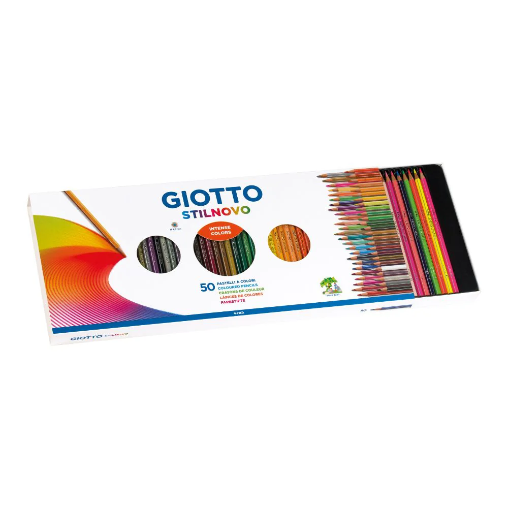 Giotto Stilnovo 50-Piece Colouring Pencil & Sharpener Set – Perfect for Home or School - Image 2