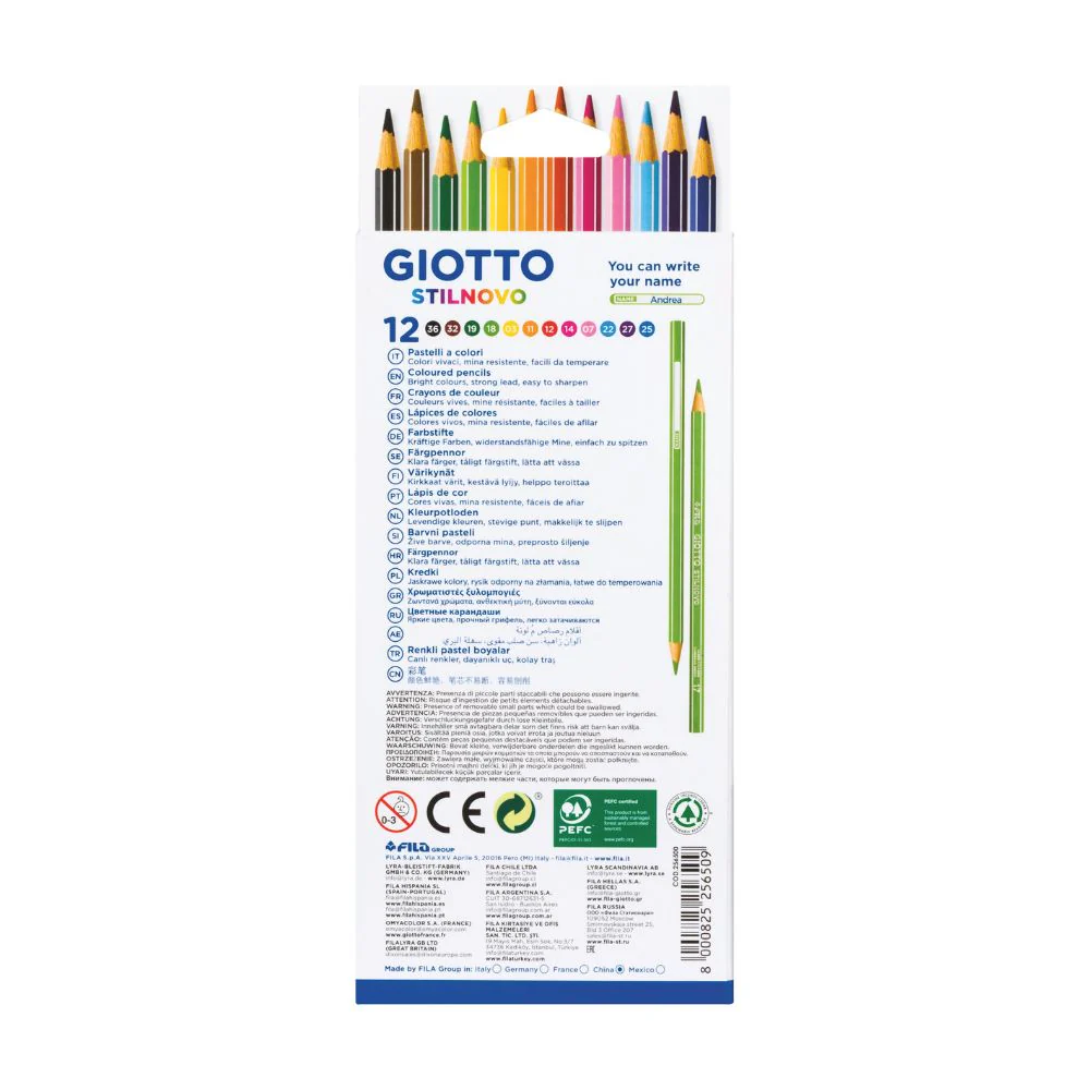 Giotto Stilnovo Colouring Pencils – 12 Pcs - Premium Colour Pencils for Kids 5+ - Image 2