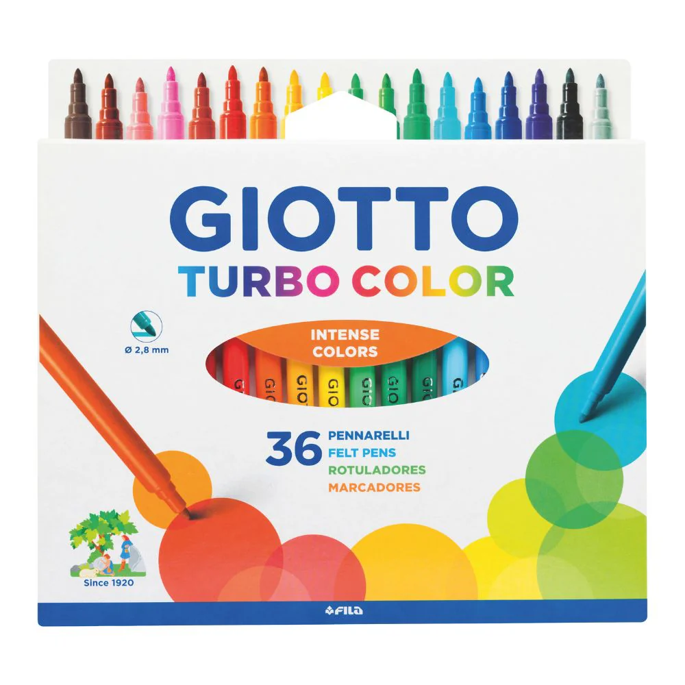 Giotto Turbo Color Felt Tip Pen – 36 Washable Fine-Tip Pens for Kids - Image 2