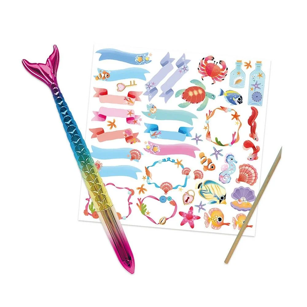 Janod Magic Ocean Secret Notebook, Stickers & Pen - Image 3