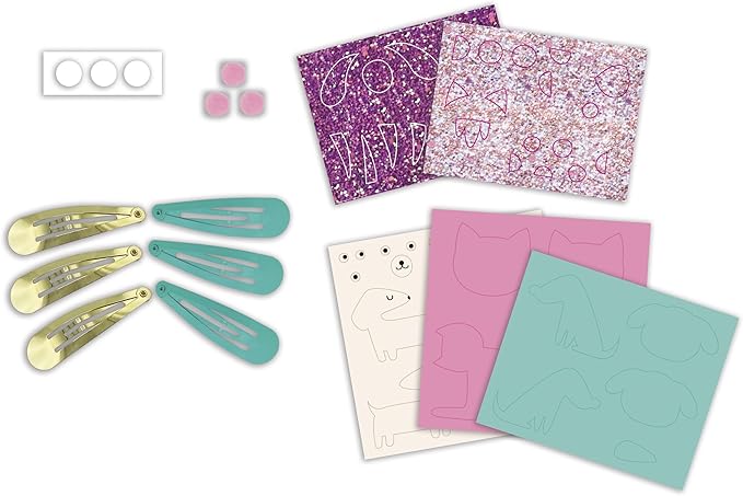 Janod Make Your Own Glittery Little Pets Hairclips - Image 4