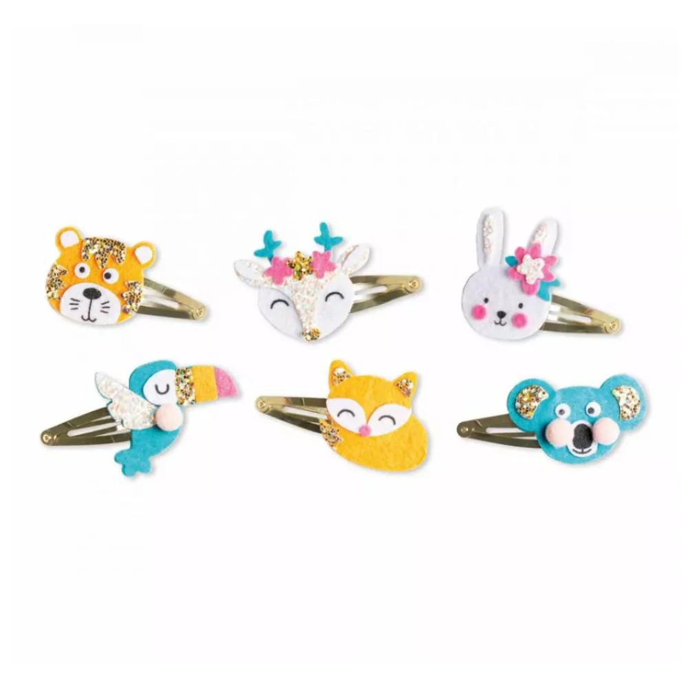 Janod Make Your Own Glittery Animal Hairclips - Image 2