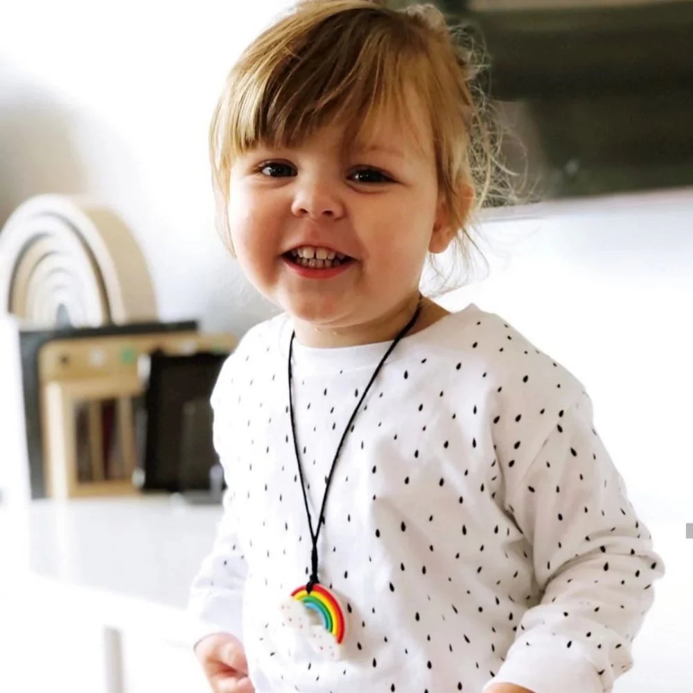 Jellystone Designs Sensory Silicone Pendant - Rainbow - Image 4