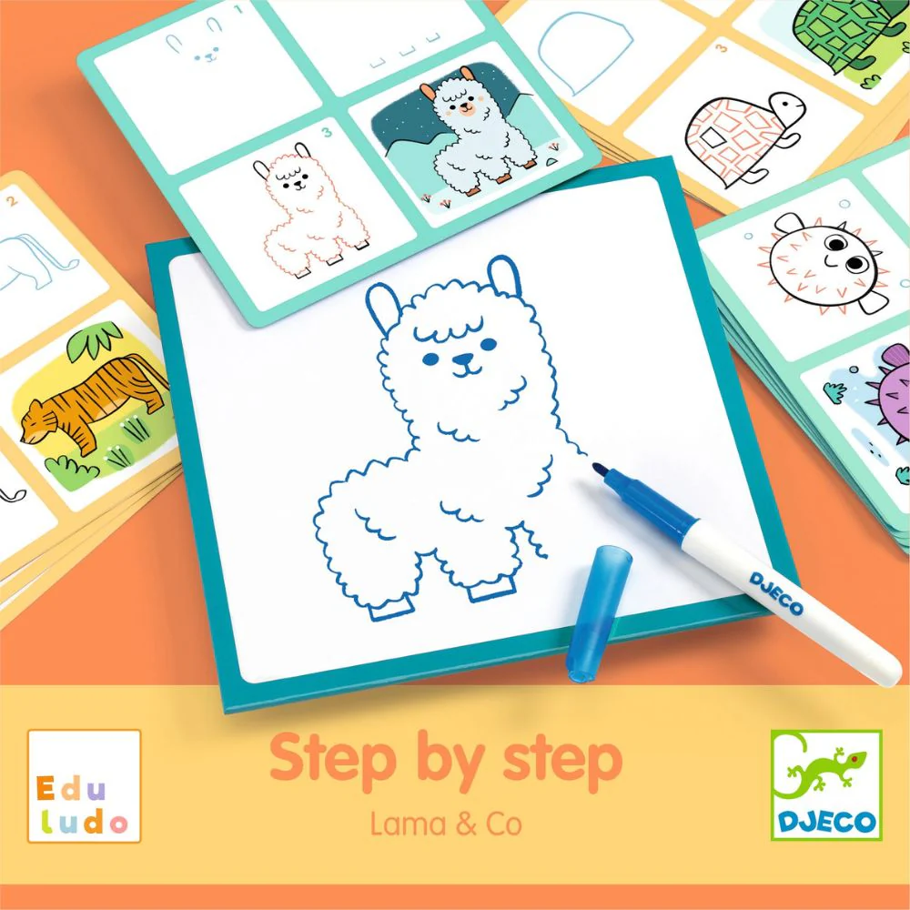 Djeco Step by Step Lama & Co - Learn To Draw Animals - Image 4