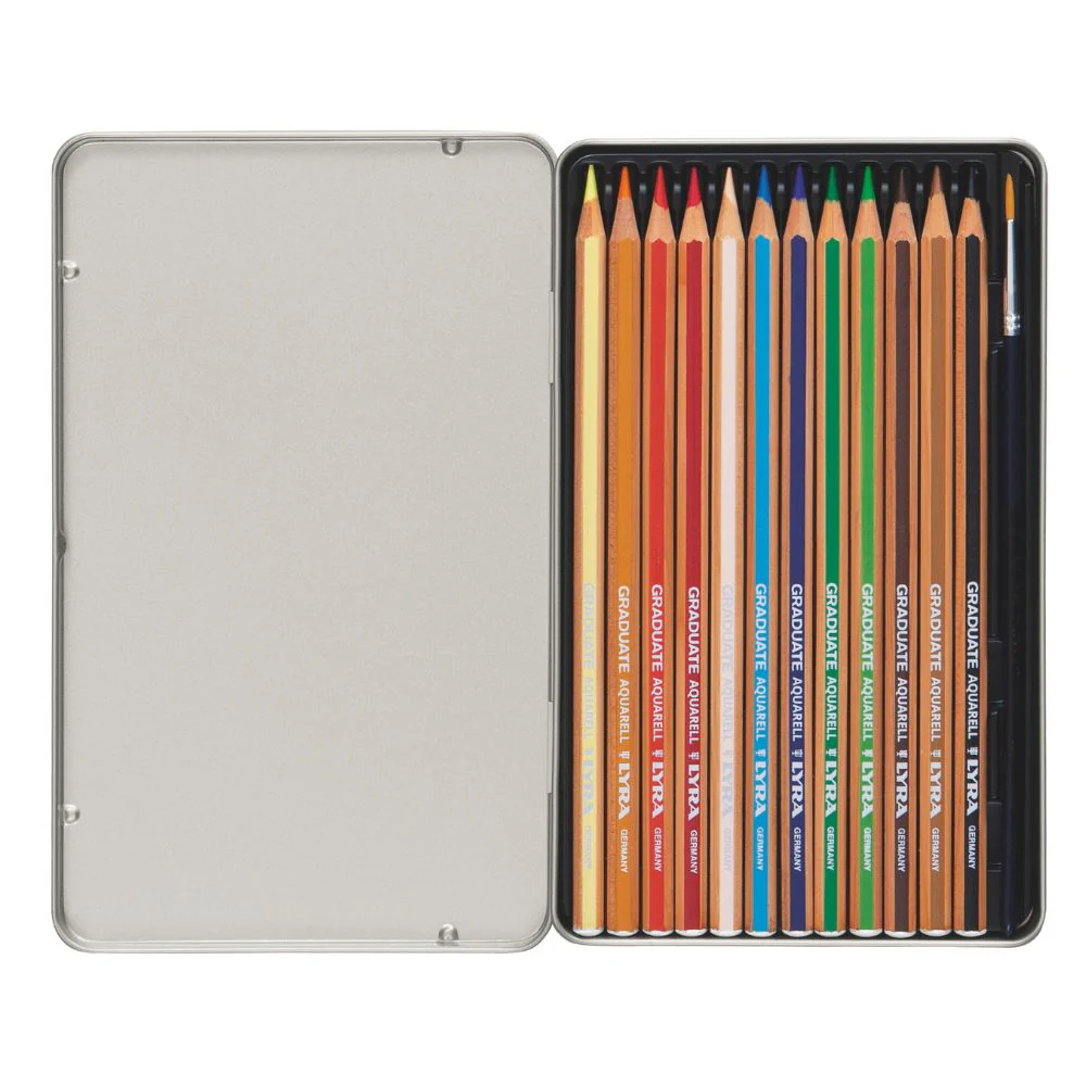 Lyra Graduate Aquarell Pencils 12pc Tin – Watercolour Colour Set - Image 2