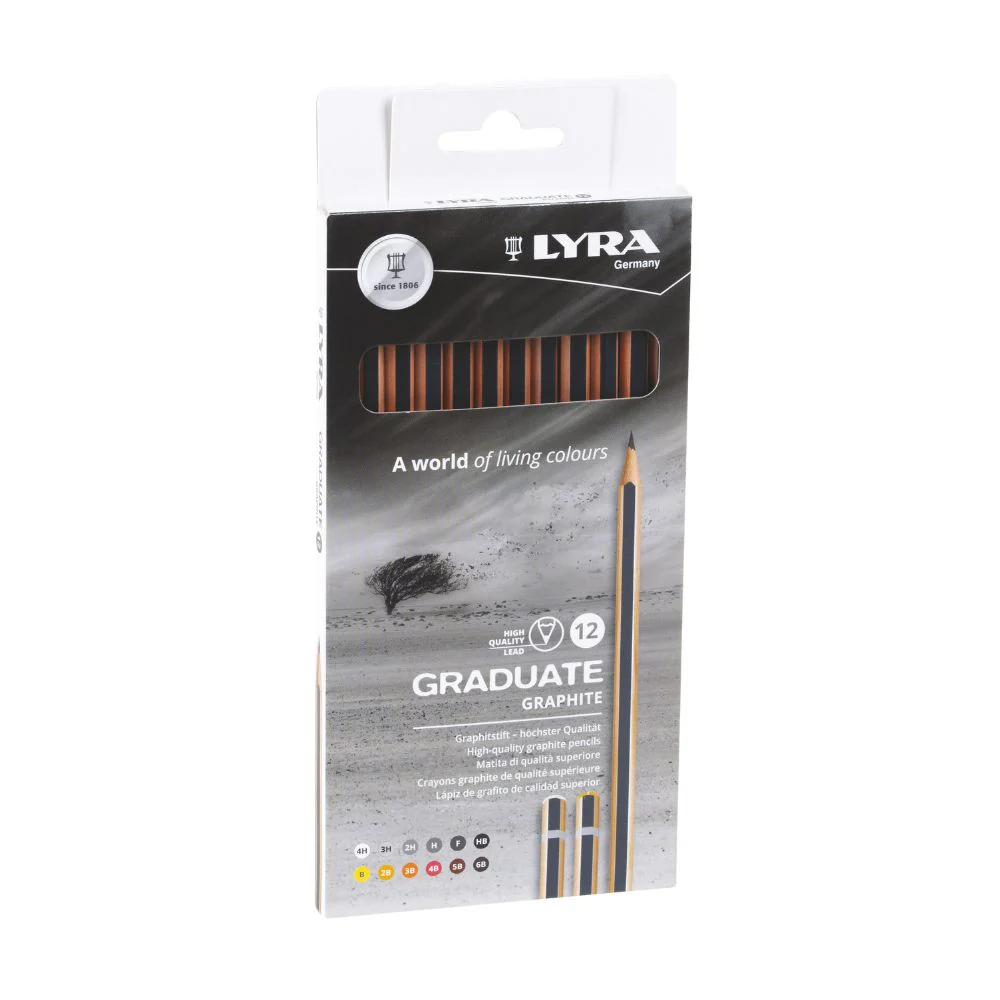 Lyra Graduate Graphite Drawing Pencils 12pcs Set - Image 3