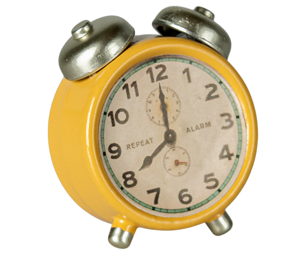Maileg Alarm Clock - Yellow - Image 3