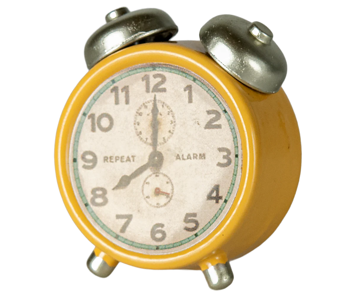 Maileg Alarm Clock - Yellow - Image 4