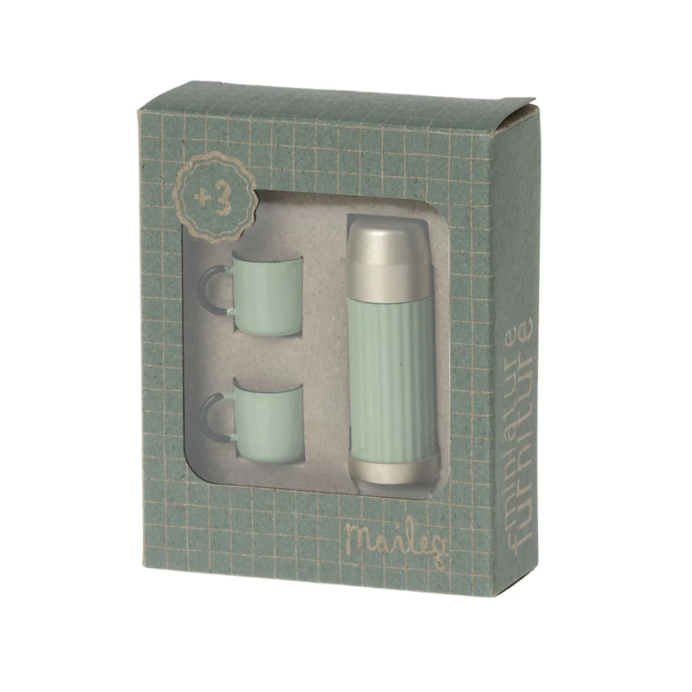 Maileg Mouse Thermos and Cups, Mint - Image 5