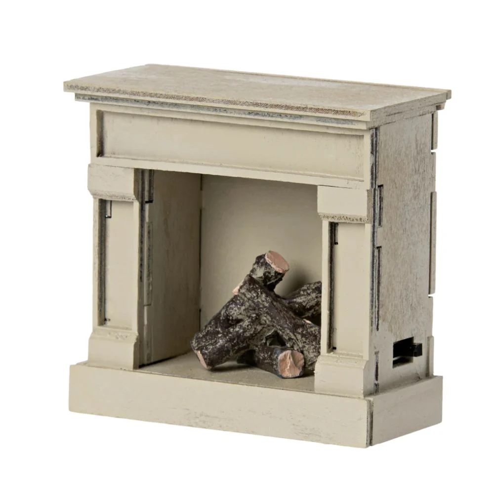 Maileg Miniature Fireplace, Off White - Image 3