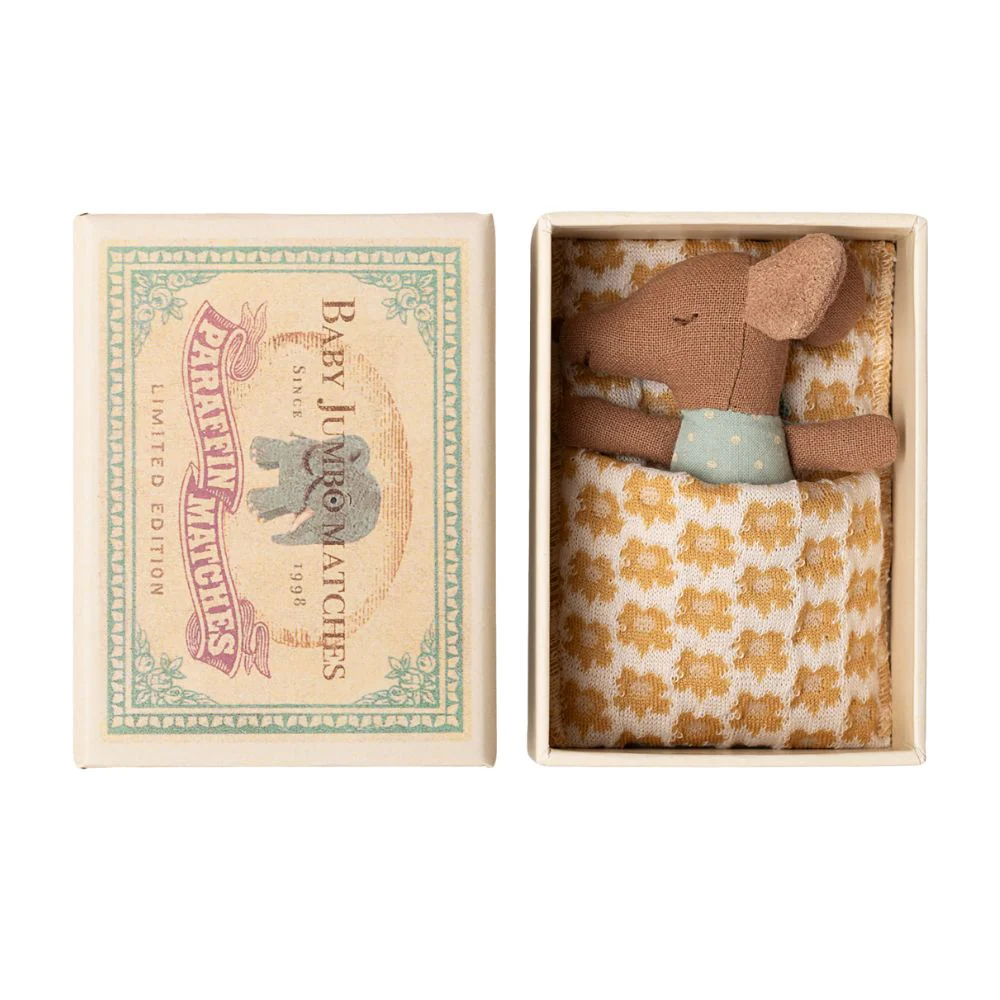 Maileg Sleepy/Wakey Boy Baby Mouse In A Matchbox - Image 5