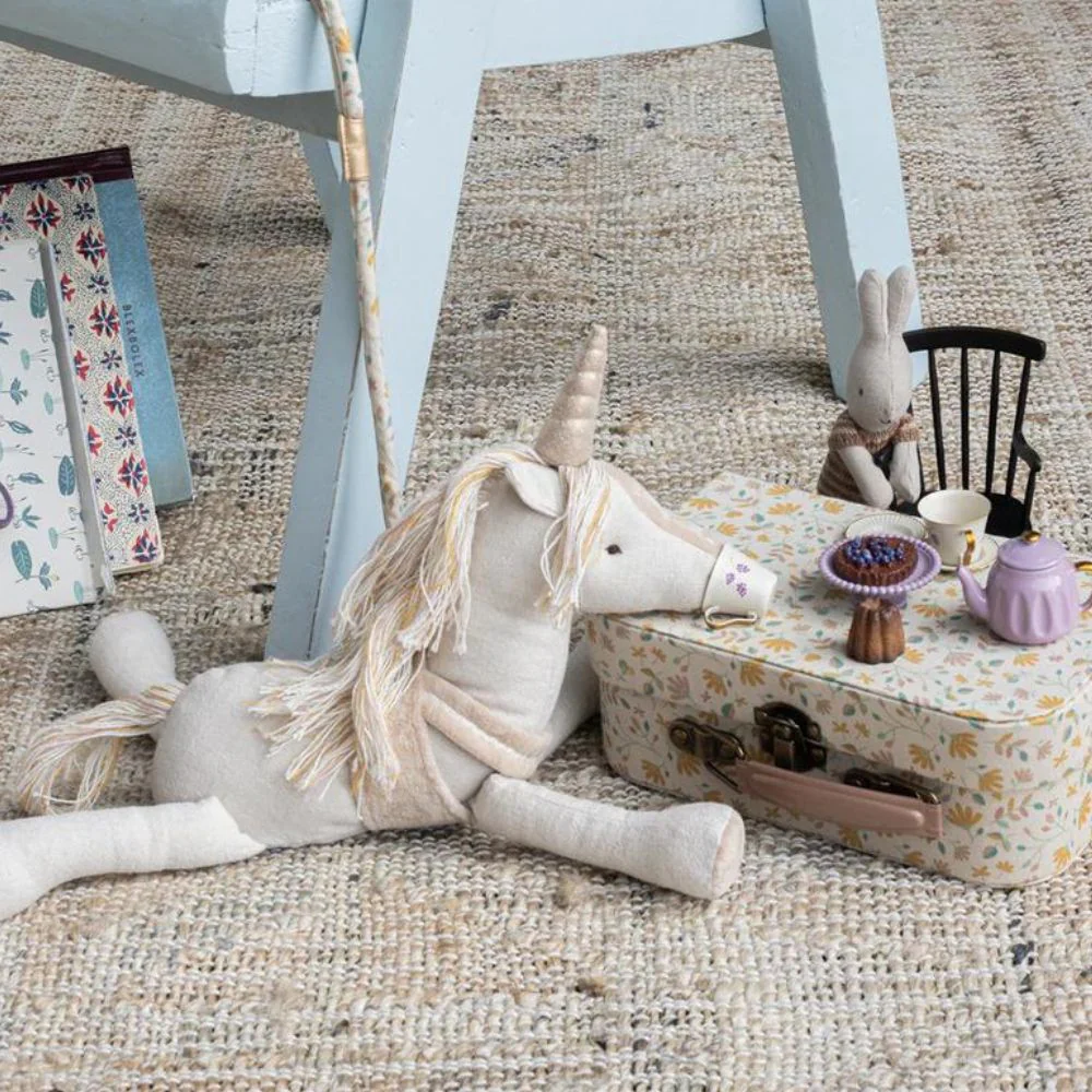 Maileg Linen Unicorn Soft Toy, Medium - Image 3