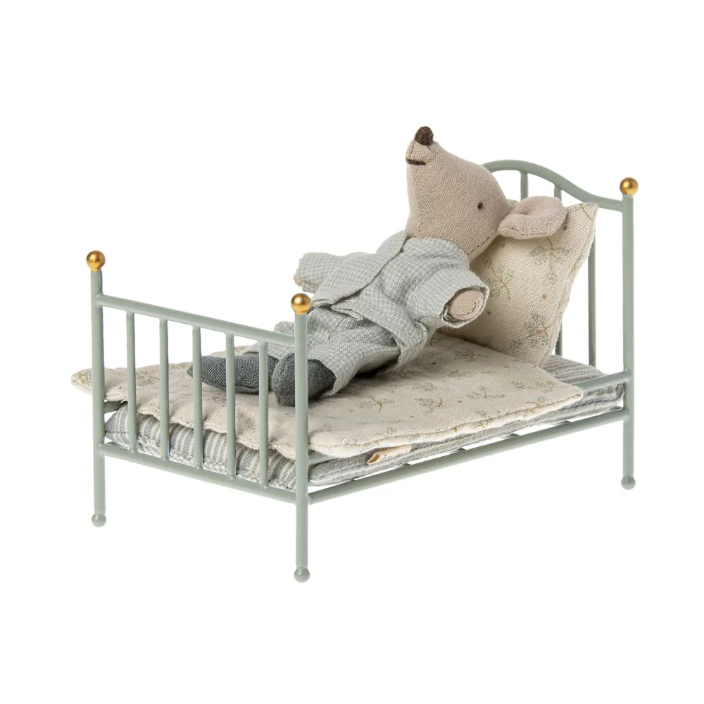 Maileg Vintage Bed - Mint - Image 2