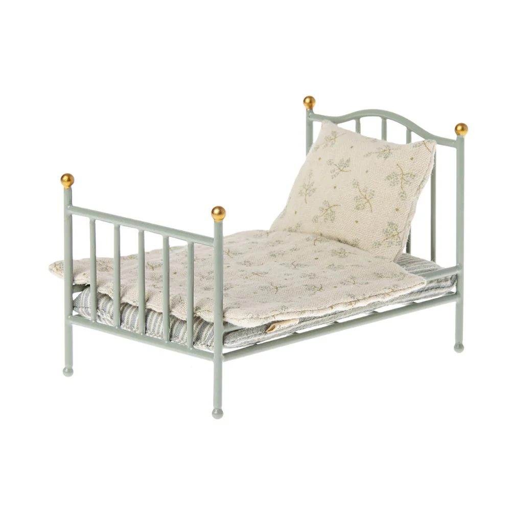 Maileg Vintage Bed - Mint - Image 3