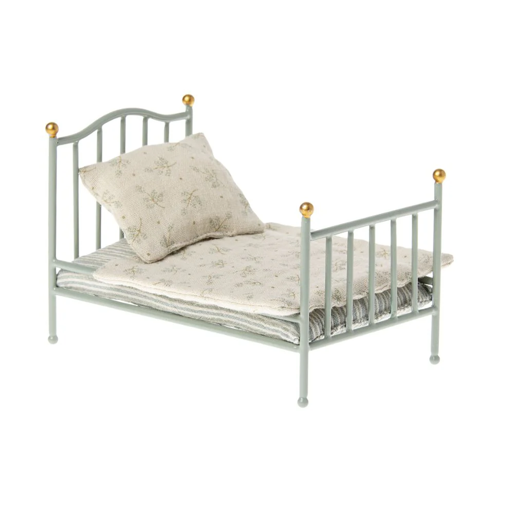 Maileg Vintage Bed - Mint - Image 4
