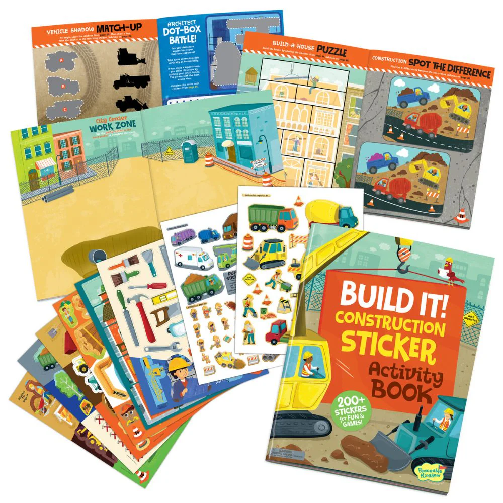 Peaceable Kingdom Activity Sticker Book - Build It! Construction - Image 2