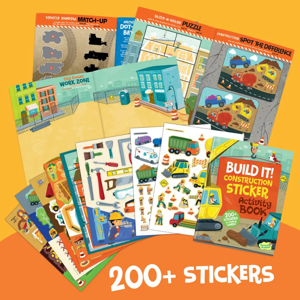 Peaceable Kingdom Activity Sticker Book - Build It! Construction - Image 7
