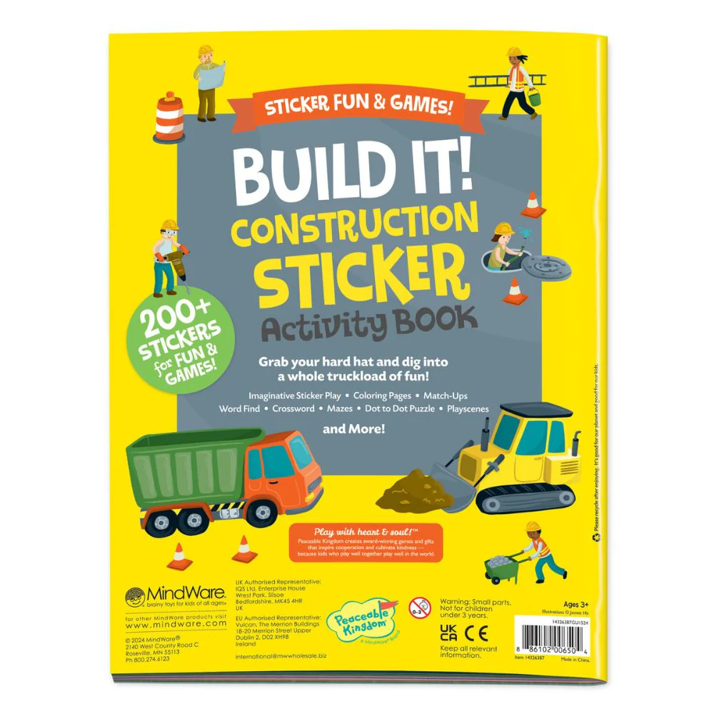 Peaceable Kingdom Activity Sticker Book - Build It! Construction - Image 8