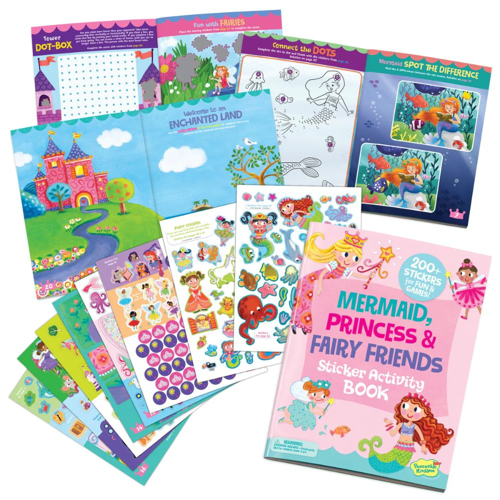 Peaceable Kingdom Activity Sticker Book - Mermaid, Princess and Fairy Friends - Image 2