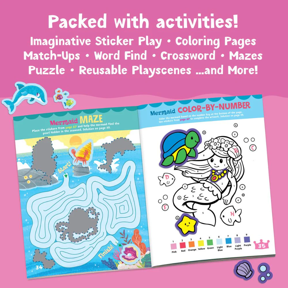 Peaceable Kingdom Activity Sticker Book - Mermaid, Princess and Fairy Friends - Image 3