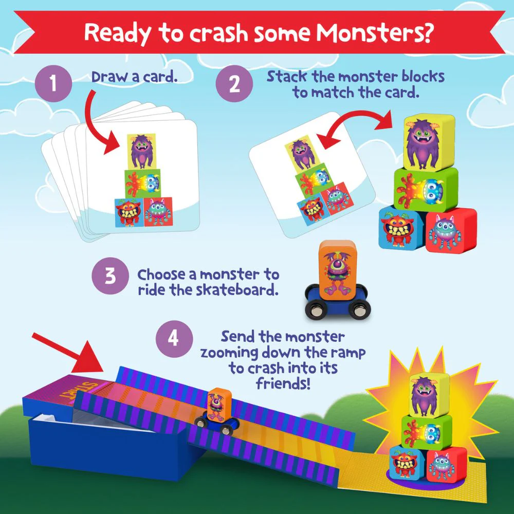 Peaceable Kingdom Crash Monsters - The Stack, Skate and Crash Game! - Image 8