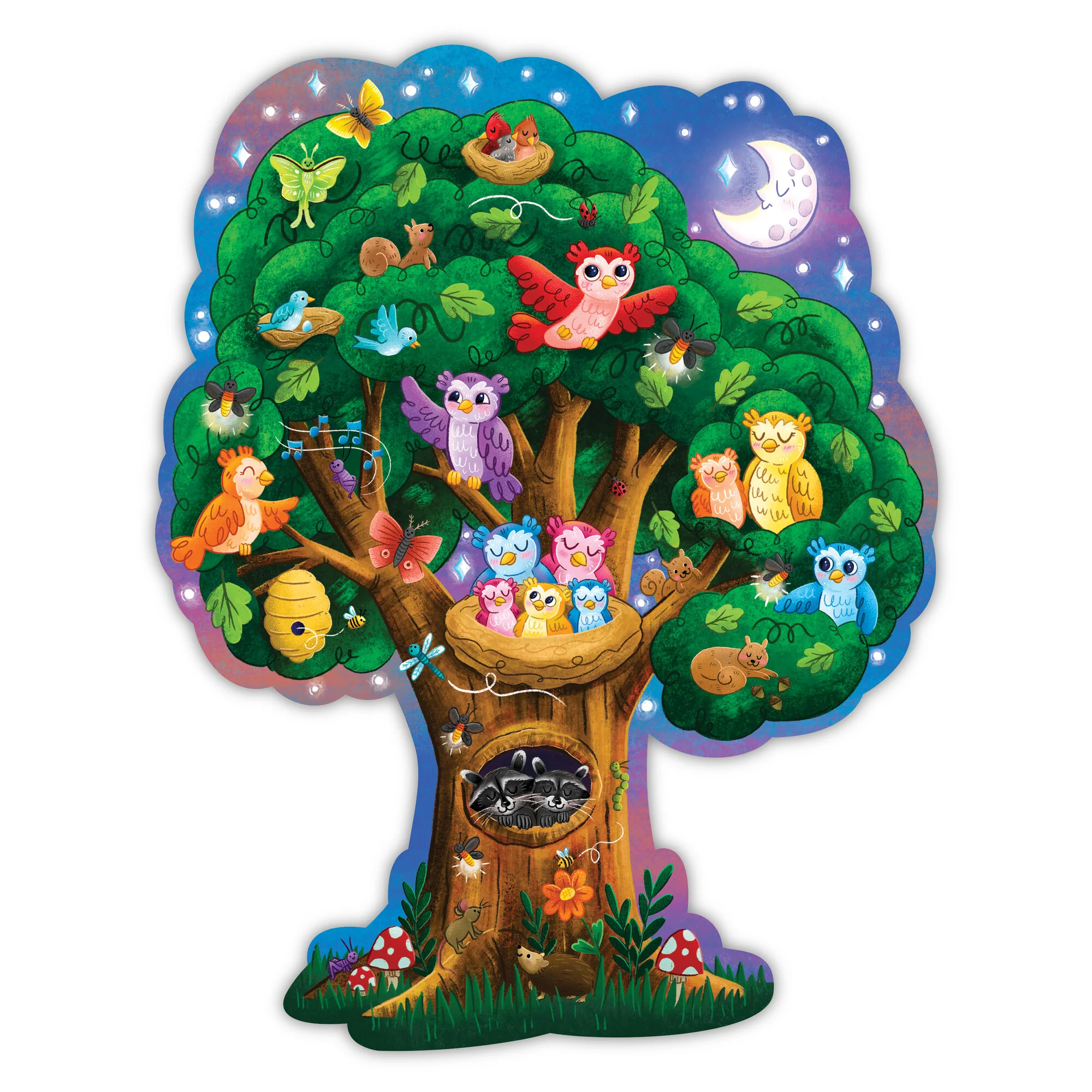 Peaceable Kingdom - Hoot Owl Hoot Shimmery Floor Puzzle - Image 3