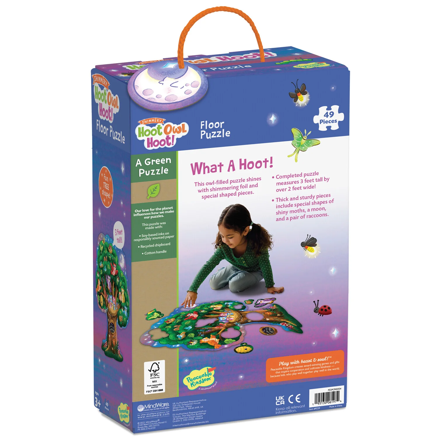Peaceable Kingdom - Hoot Owl Hoot Shimmery Floor Puzzle - Image 5