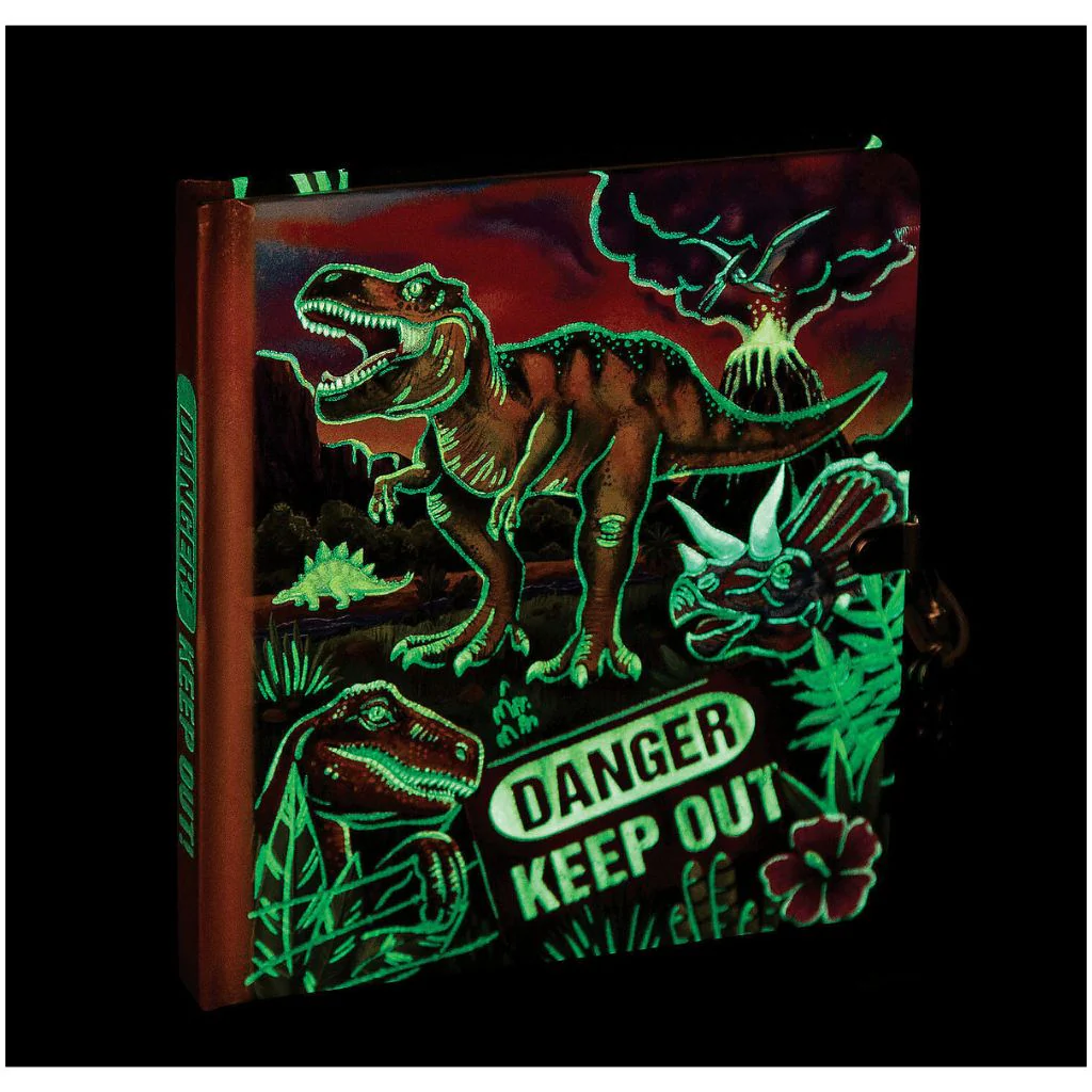 Peaceable Kingdom - Lock & Key Diary - Dinosaur Glow in the Dark - Image 2
