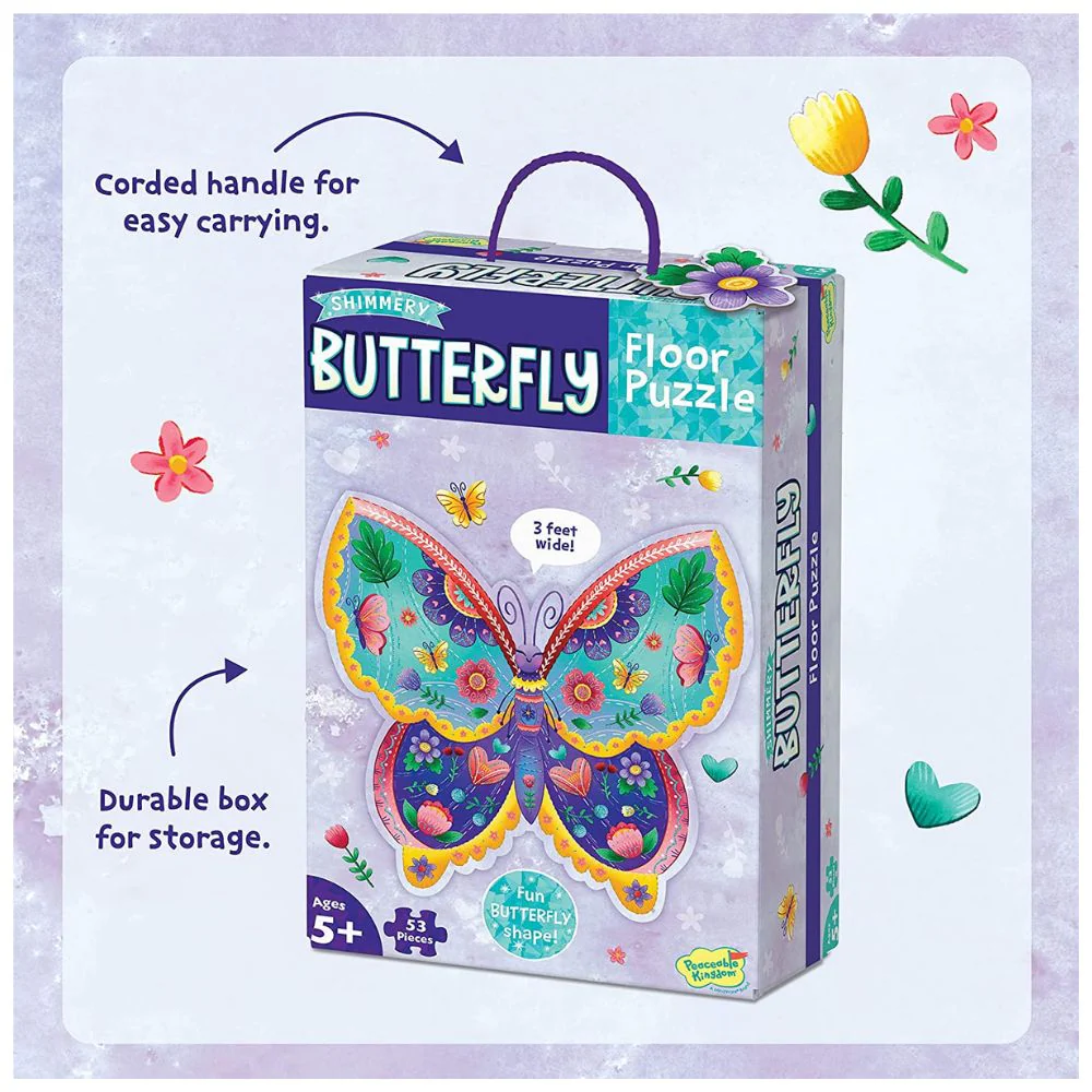 Peaceable Kingdom - Shimmery Butterfly Floor Puzzle - Image 6