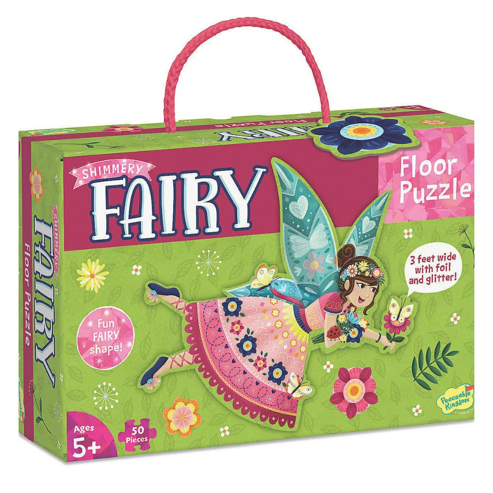 Peaceable Kingdom Shimmery Fairy Floor Puzzle - Image 2
