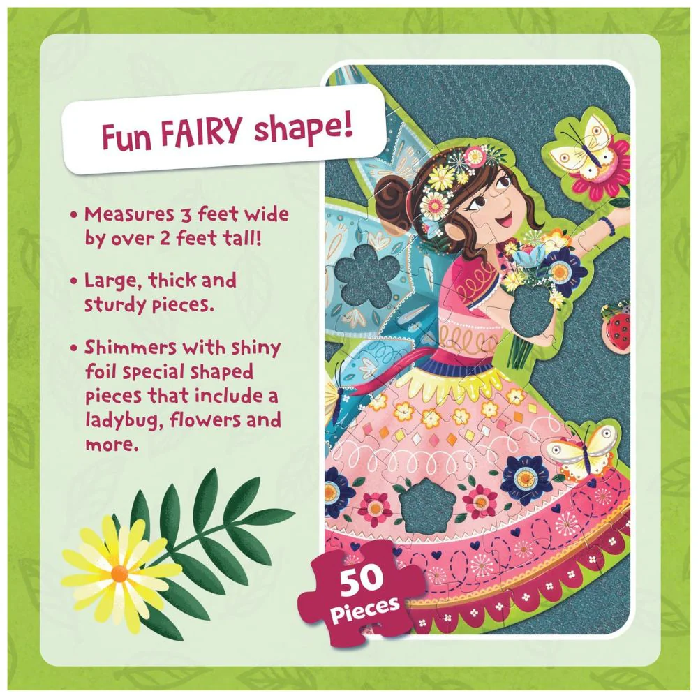 Peaceable Kingdom Shimmery Fairy Floor Puzzle - Image 4