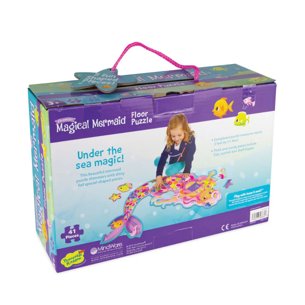 Peaceable Kingdom - Shimmery Magical Mermaid Floor Puzzle - Image 4