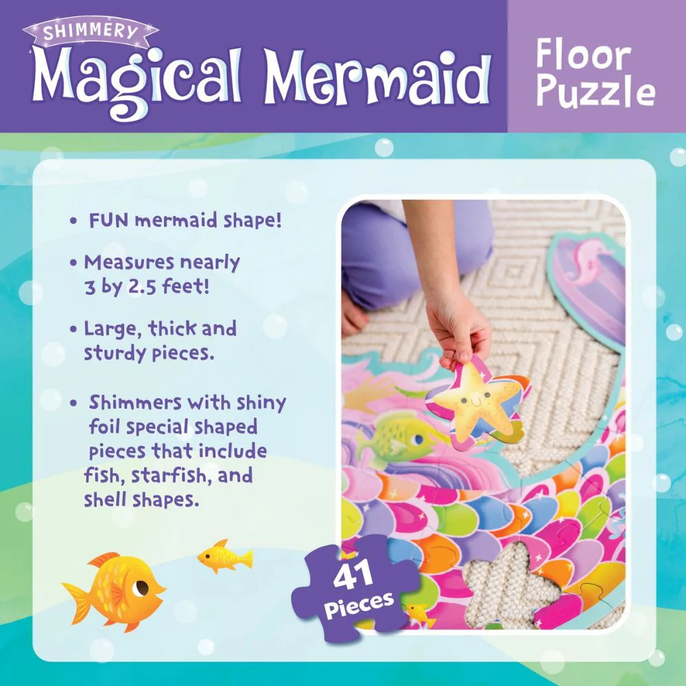 Peaceable Kingdom - Shimmery Magical Mermaid Floor Puzzle - Image 7