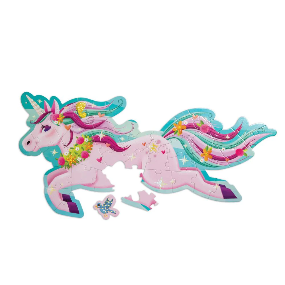 Peaceable Kingdom Shimmery Unicorn Floor Puzzle - Image 3