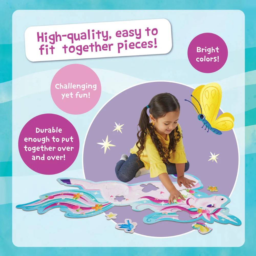Peaceable Kingdom Shimmery Unicorn Floor Puzzle - Image 5