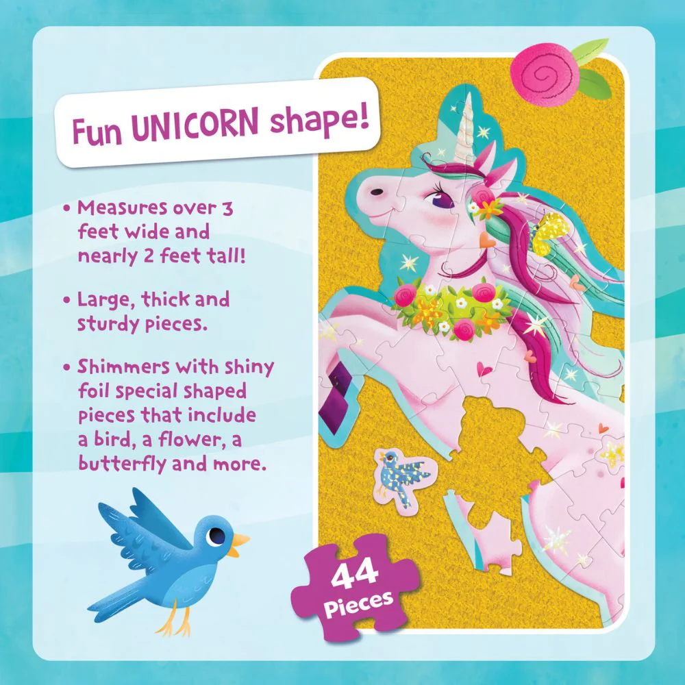 Peaceable Kingdom Shimmery Unicorn Floor Puzzle - Image 6