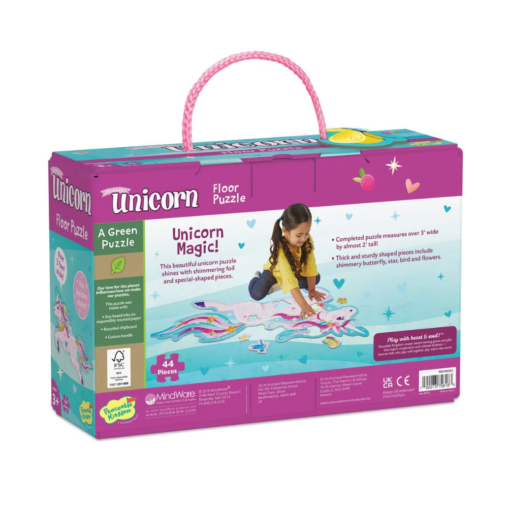 Peaceable Kingdom Shimmery Unicorn Floor Puzzle - Image 8