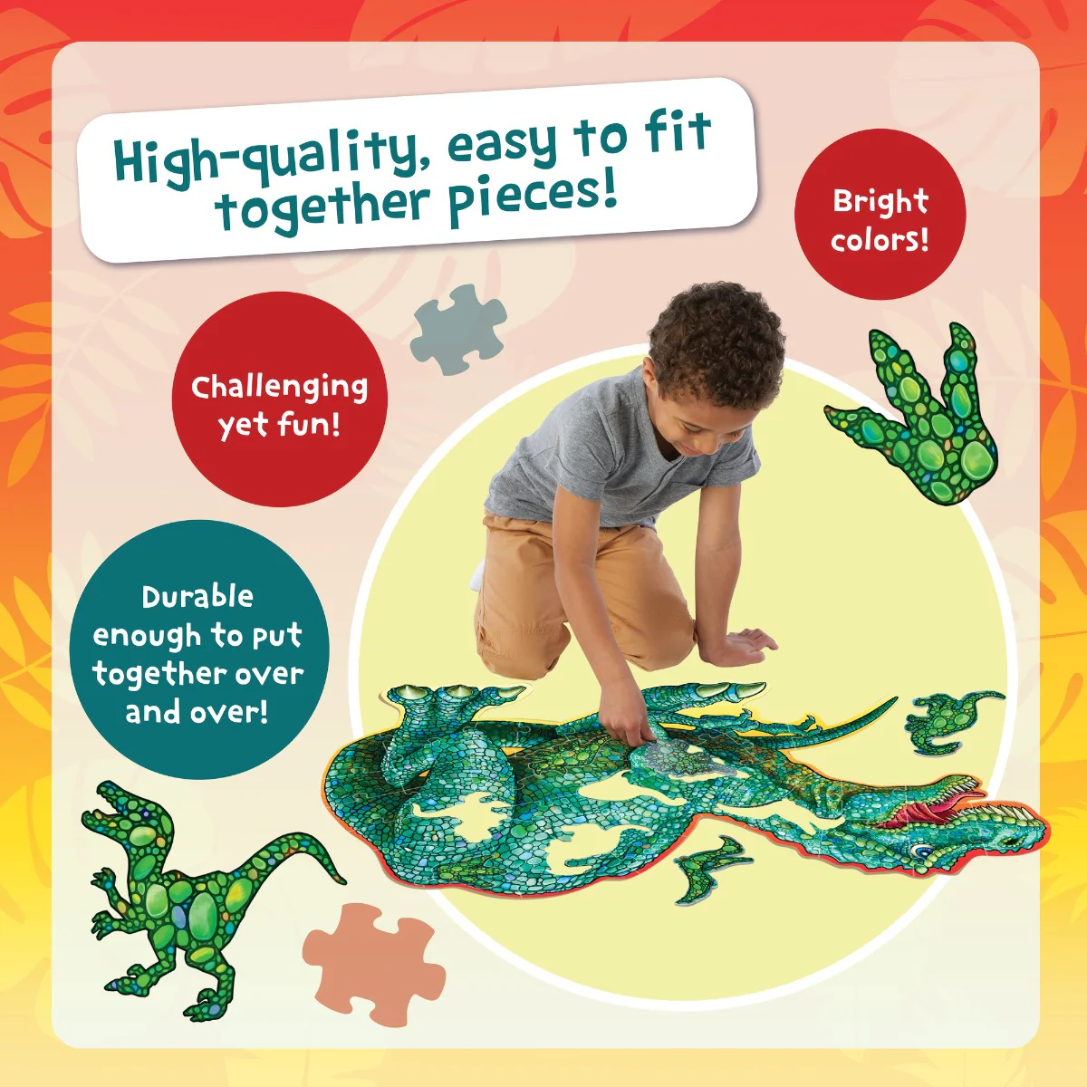 Peaceable Kingdom - Shiny Dinosaur Floor Puzzle - Image 5