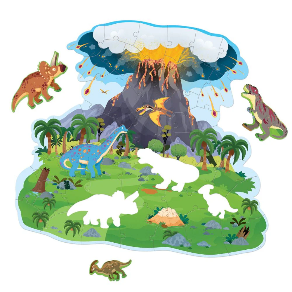 Peaceable Kingdom Shiny Dinosaur Island Floor Puzzle - Image 3