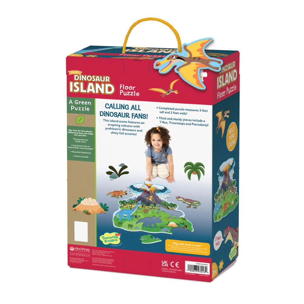 Peaceable Kingdom Shiny Dinosaur Island Floor Puzzle - Image 4