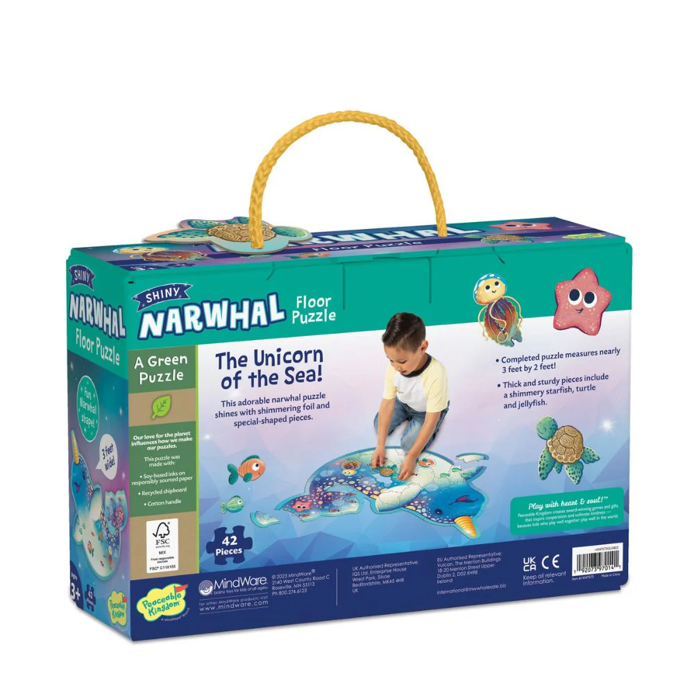 Peaceable Kingdom Shiny Narwhal Floor Puzzle - Image 4