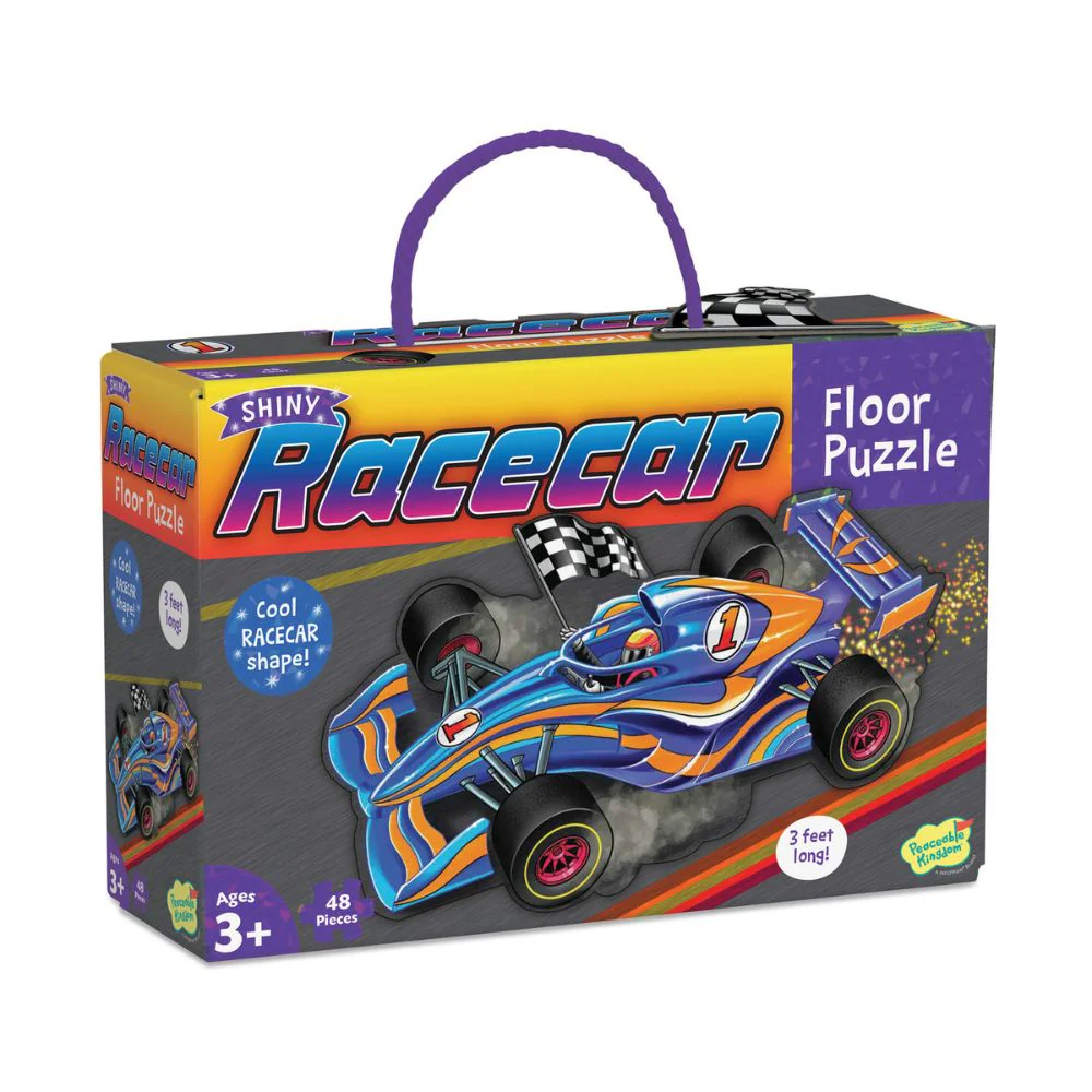 Peaceable Kingdom Shiny Racecar Floor Puzzle - Wonky - Image 2