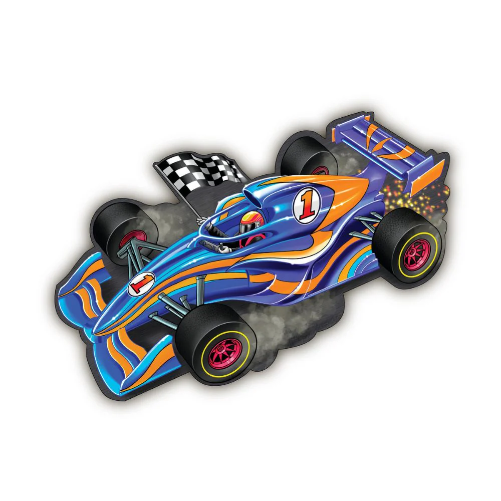 Peaceable Kingdom Shiny Racecar Floor Puzzle - Wonky - Image 4