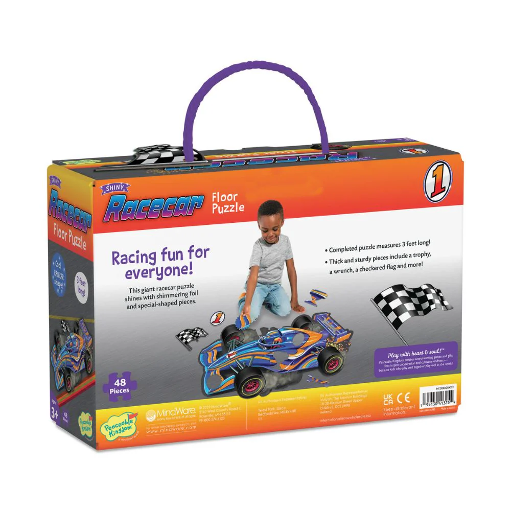Peaceable Kingdom Shiny Racecar Floor Puzzle - Wonky - Image 5