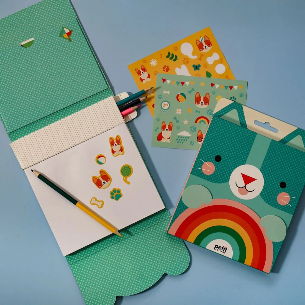 Petit Collage Carry Along Kitten Sketch Book Set - Image 2