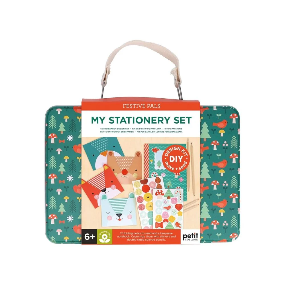 Petit Collage Festive Animal Pals Stationery Set - Image 2