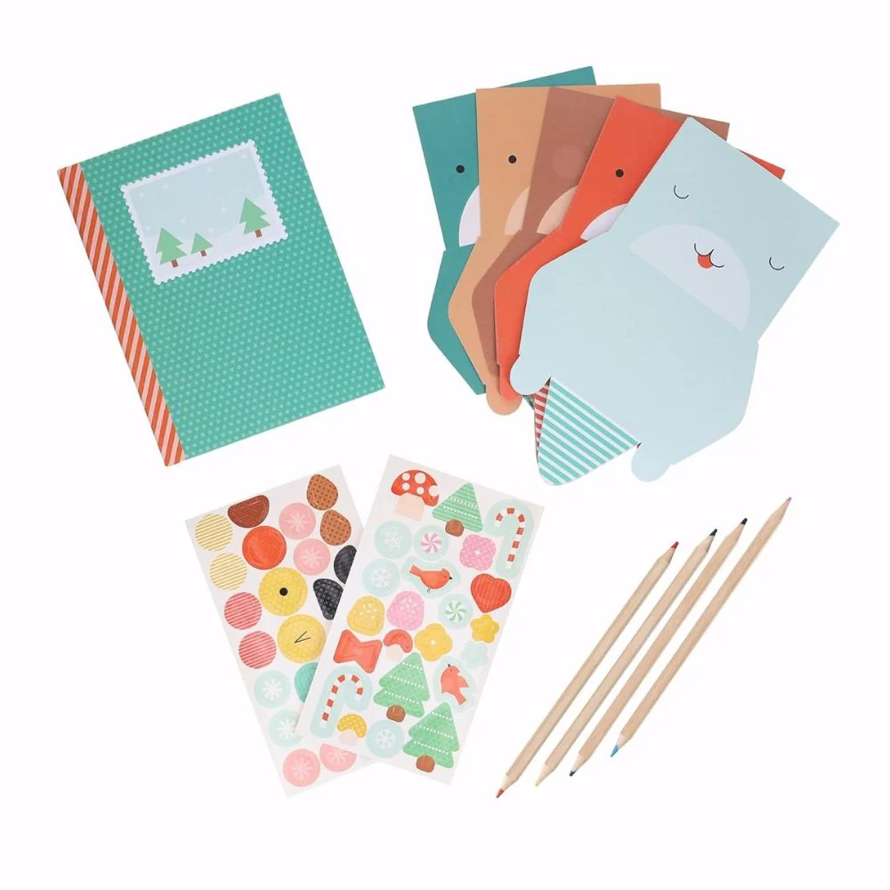 Petit Collage Festive Animal Pals Stationery Set - Image 4