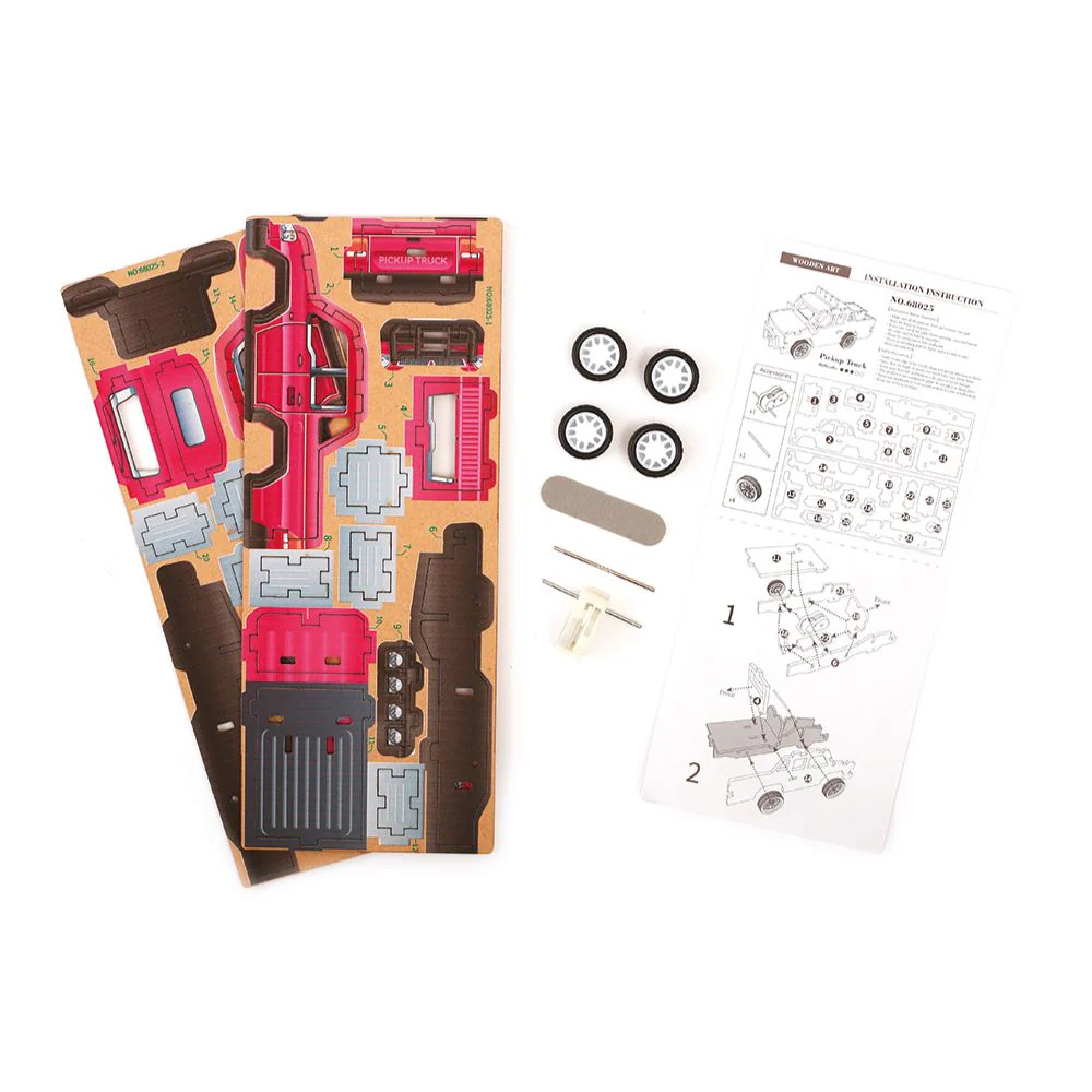 Build Your Own Pick Up Truck Wooden 3D Model - actually drives! - Image 4